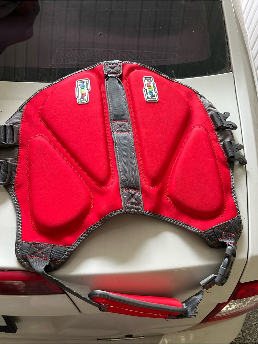 Outward Hound Red and Gray Padded Dog Harness Vest